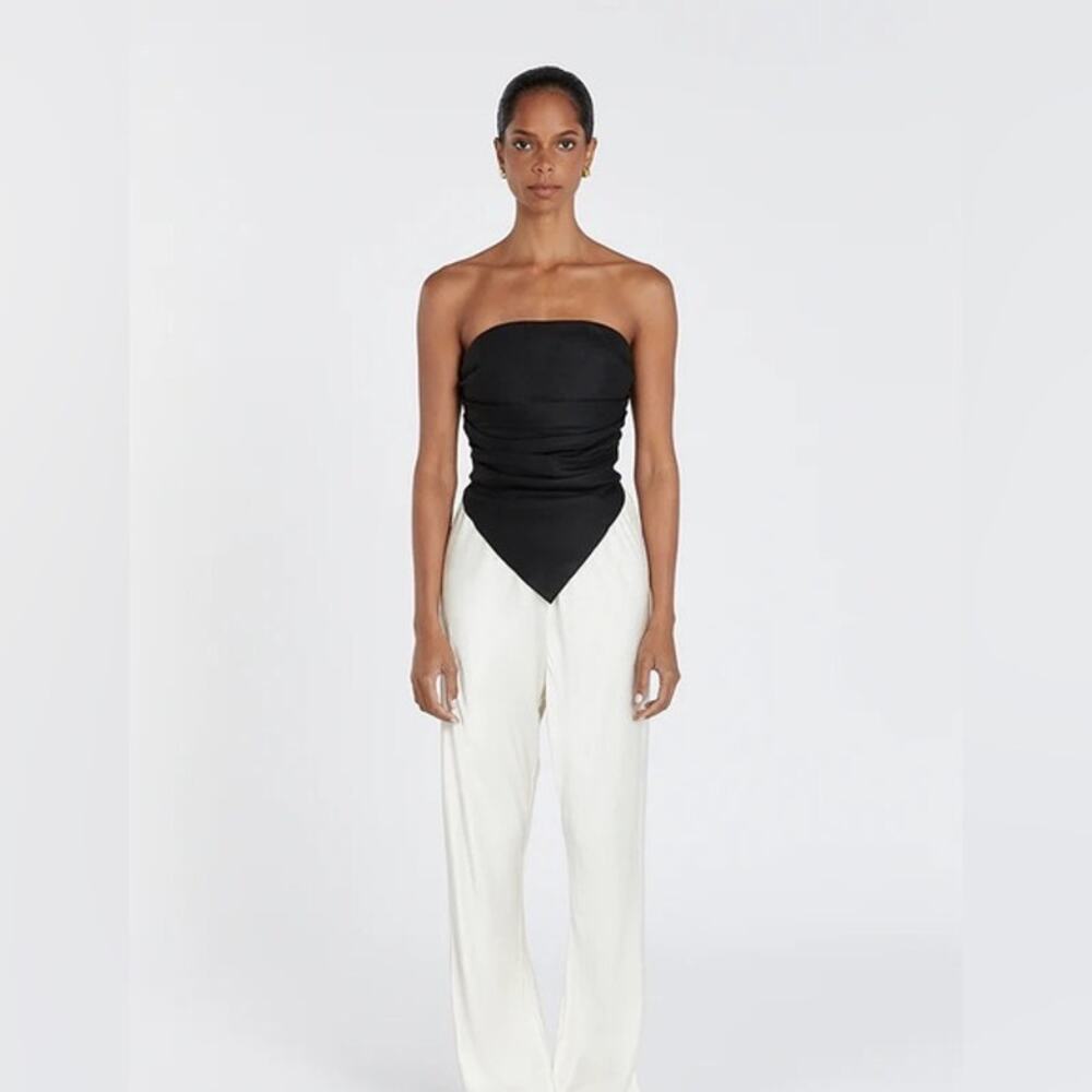 Dissh Nicci Black Linen Strapless Top - Black - Size US 2 / AU 6